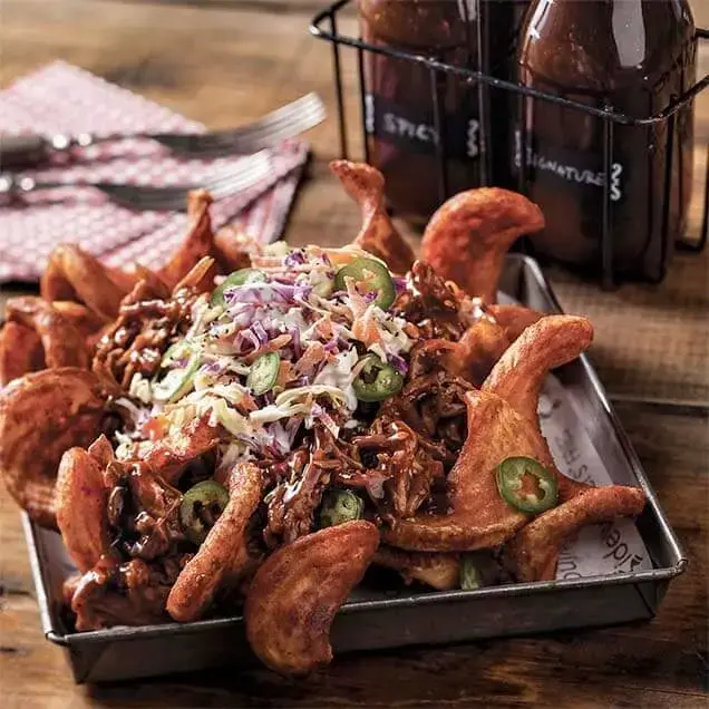 Pork and Smokey BBQ SIDEWINDERS™ Fries Recipe Card
