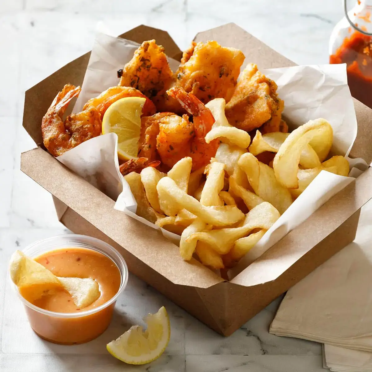 Chips, Fish and Shrimp Combo Recipe Card