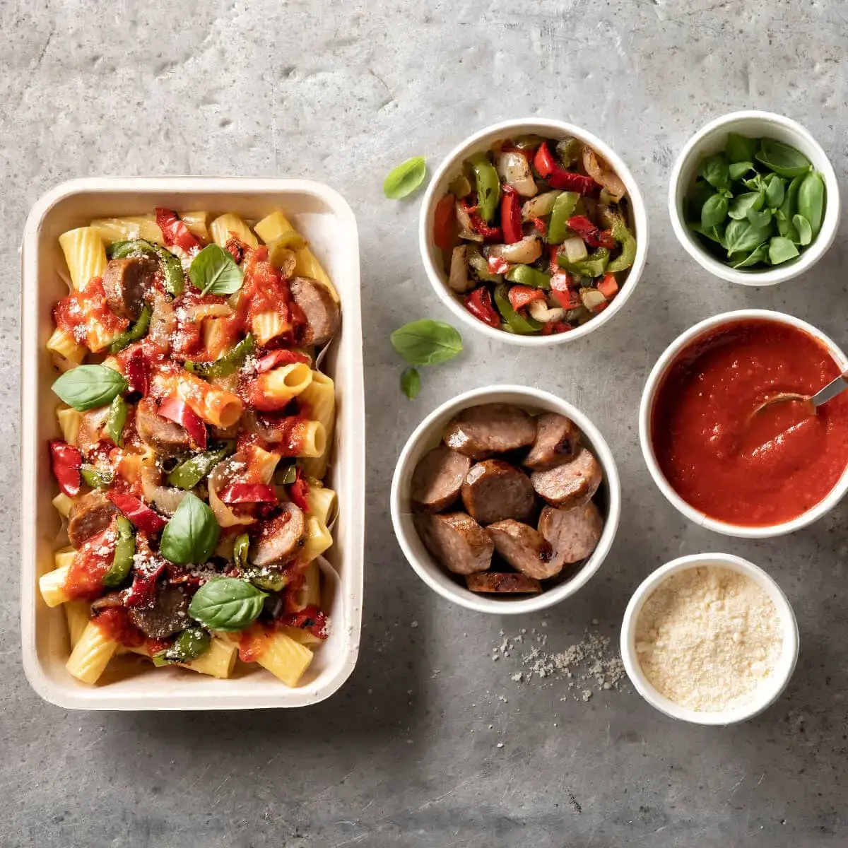 Italian Sausage and Peppers Pasta Meal Kit Recipe Card
