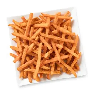 sweet potato fries on square plate
