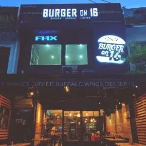 Burger on 16 store front