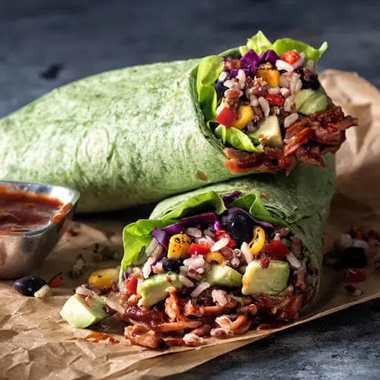 Exotic Grains & Fire Roasted Vegetable Chicken Wrap Recipe Card