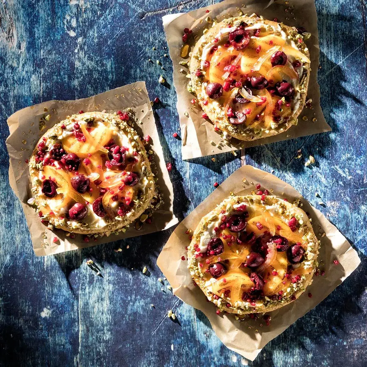 Sweet Cherry and Peach Fruit Pizza Recipe Card