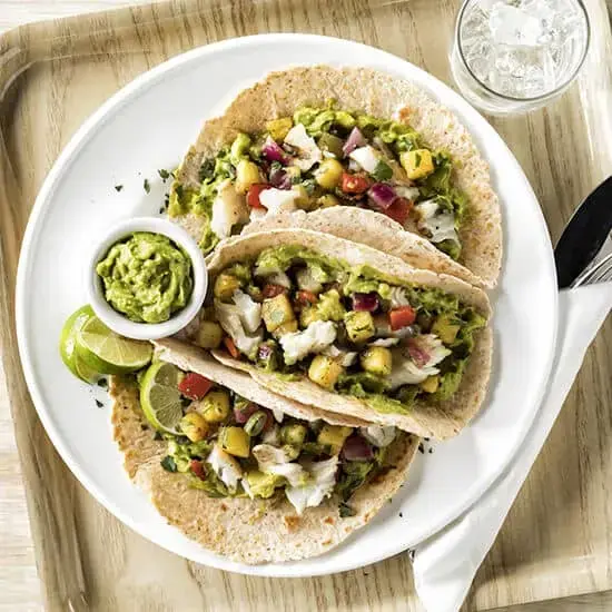 Guacamole and Grilled Fish Tacos with Mango Salsa.jpg