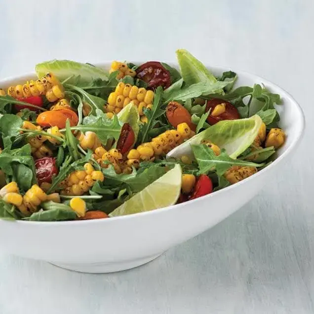Elote Style Roasted Corn Salad Recipe Card