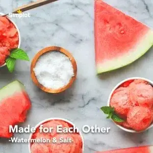 watermelon slices and ice with salt