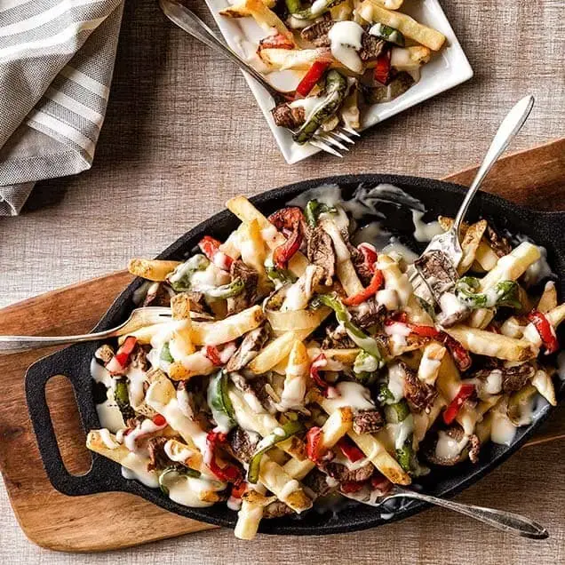 Philly Cheesesteak Fries Recipe Card