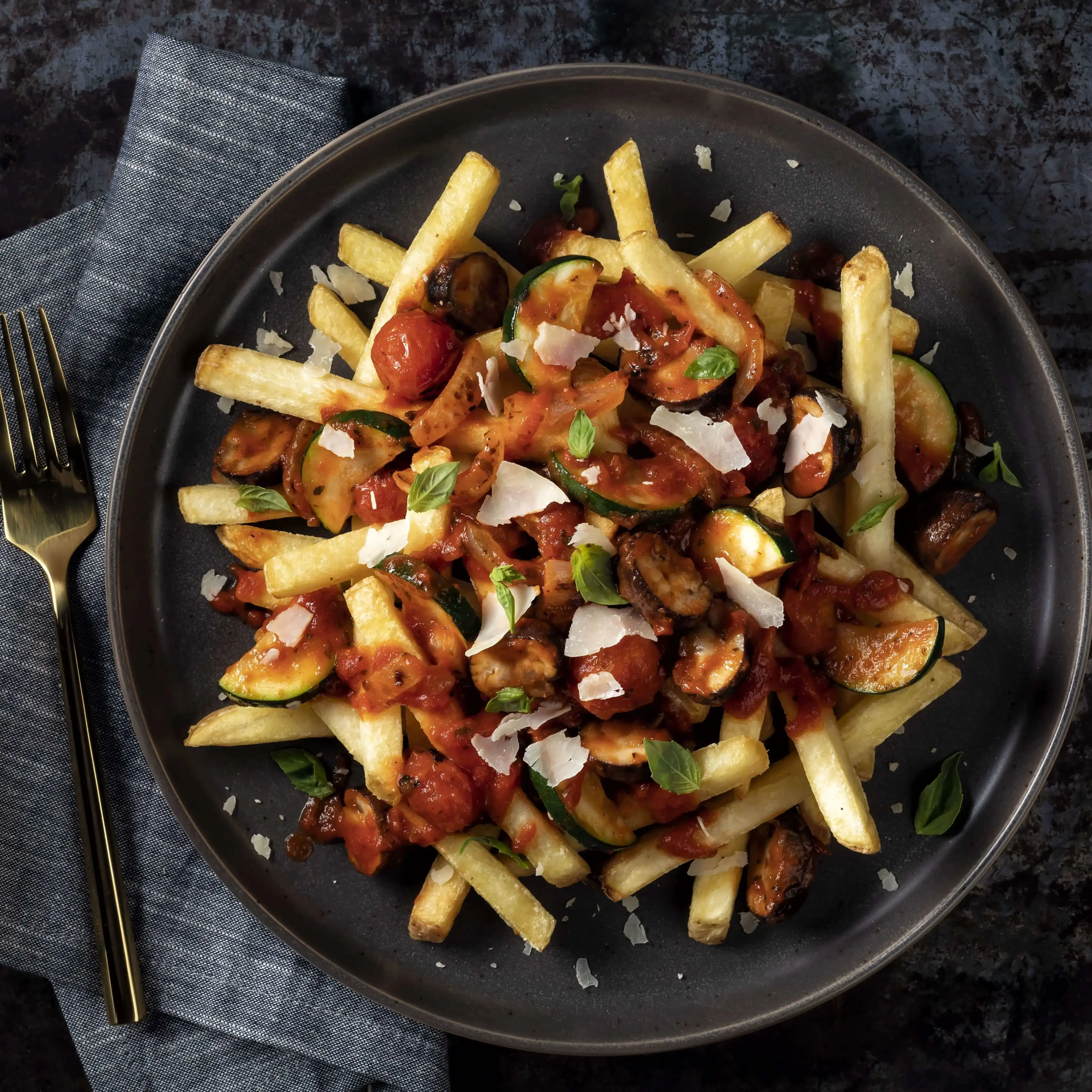 Northern Italy Loaded Fries Recipe Card