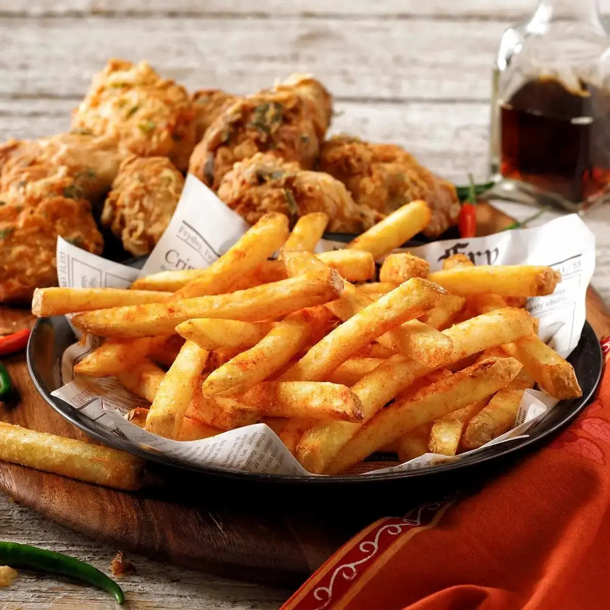 South African Fried Chicken with Slap Chips Recipe Card